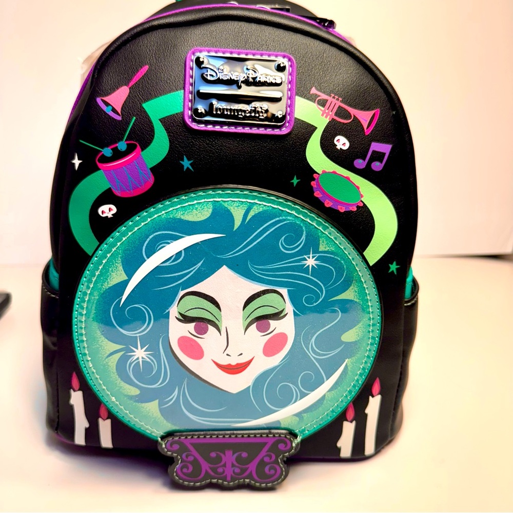 NWT. Loungefly Disney's The Haunted Mansion Madame Leota Mini Backpack glows